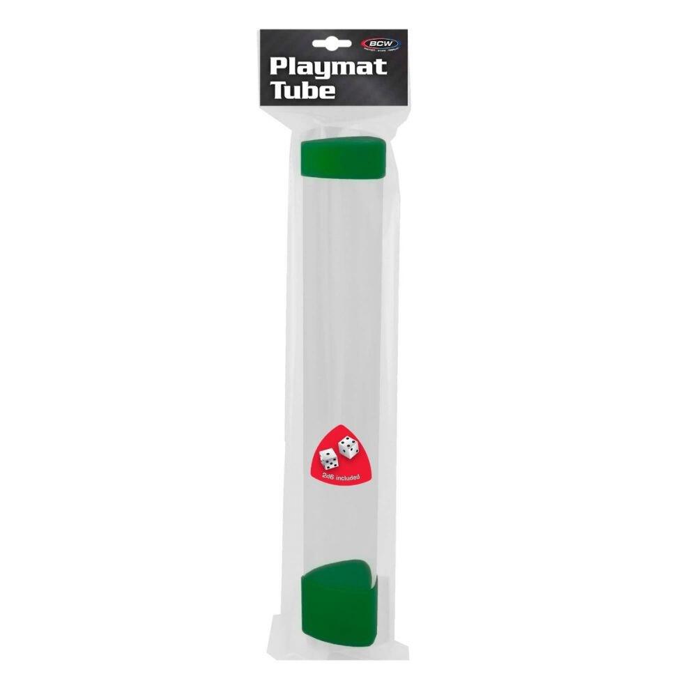 BCW Playmat Tube with Dice Cap - Green - BCW Playmat Storage