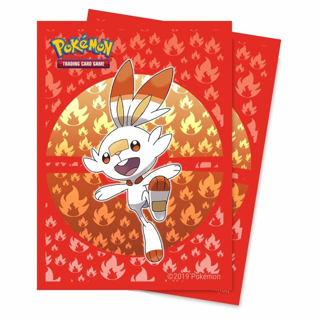 Sword and Shield Galar Starters Scorbunny sleeves 65ct for Pokémon