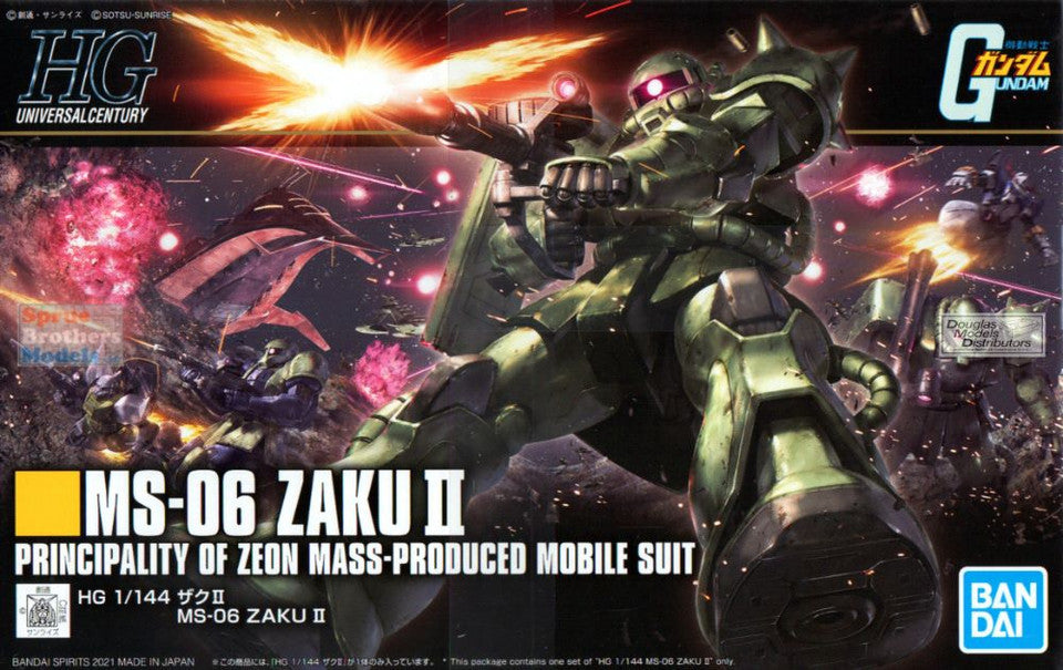 BAN2553796 1:144 Bandai HG MS-06 Zaku II Principality of Zeon Mass-Produced Mobile Suit
